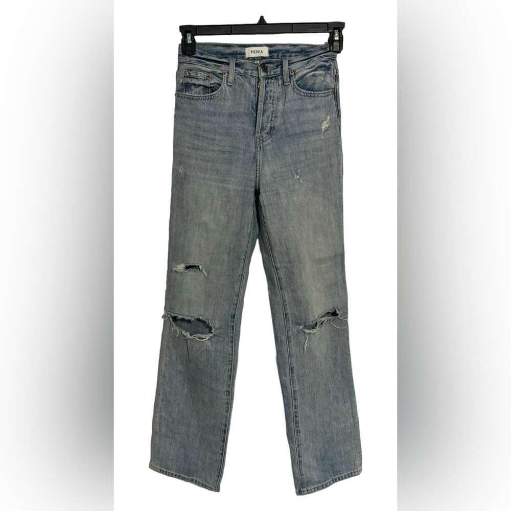 - Pistola light wash jeans